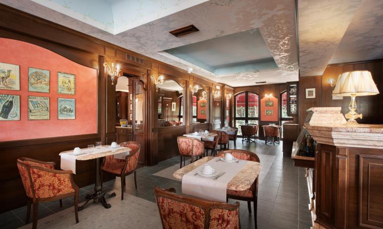 Elegant café with classic decor and cozy atmosphere.